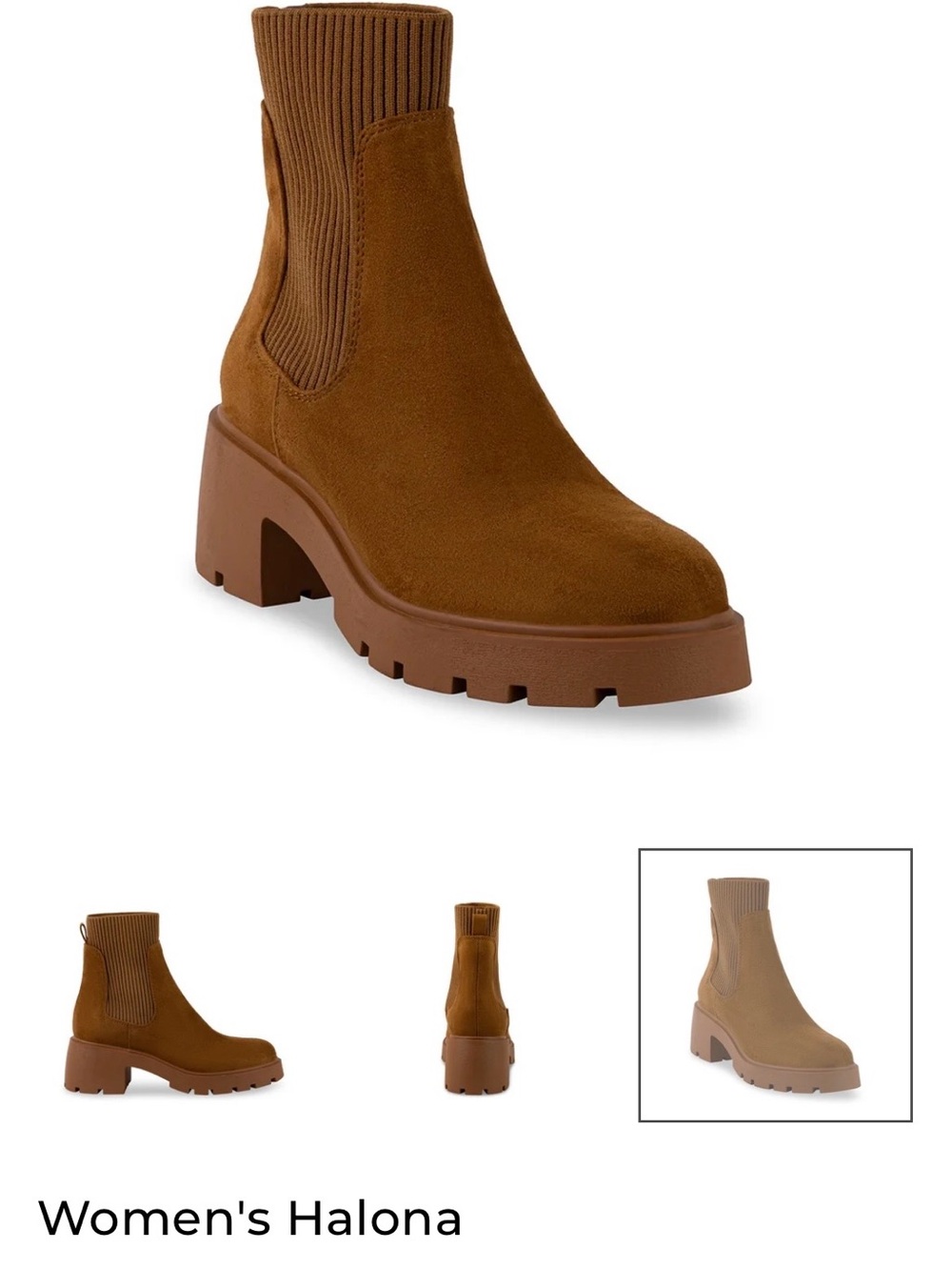 Steve Madden Brown Suede Chunky Chelsea Booties